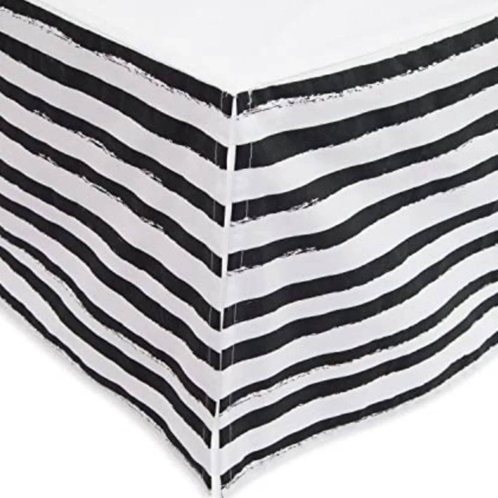 🔳FINAL$15🔚CRIB SKIRT. Little Unicorn Percale . Ink stripe.